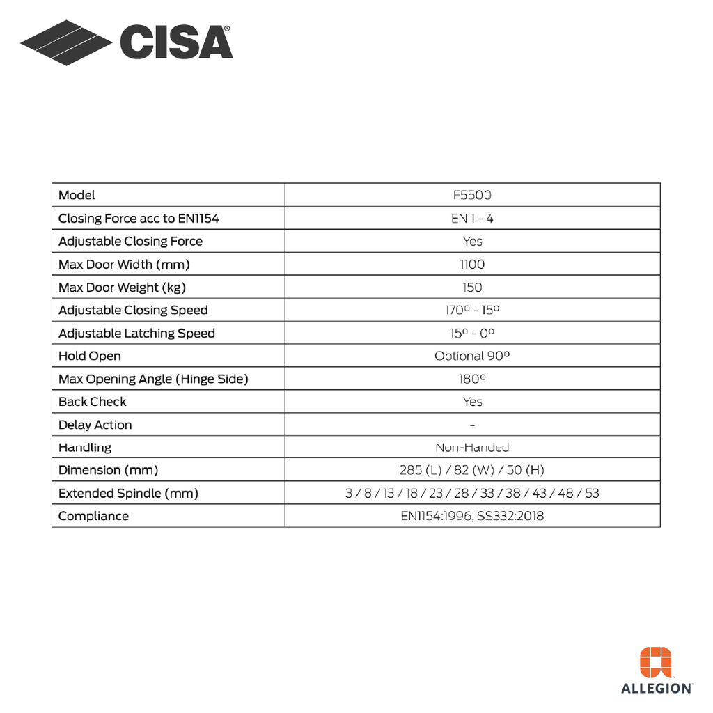CISA FLOOR SPRINGS,F5500