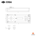 CISA 5003-NHO FLOOR SPRING WITH INTERCHANGEABLE SPINDLE, FOR DOOR WEIGHT UP TO 150KG