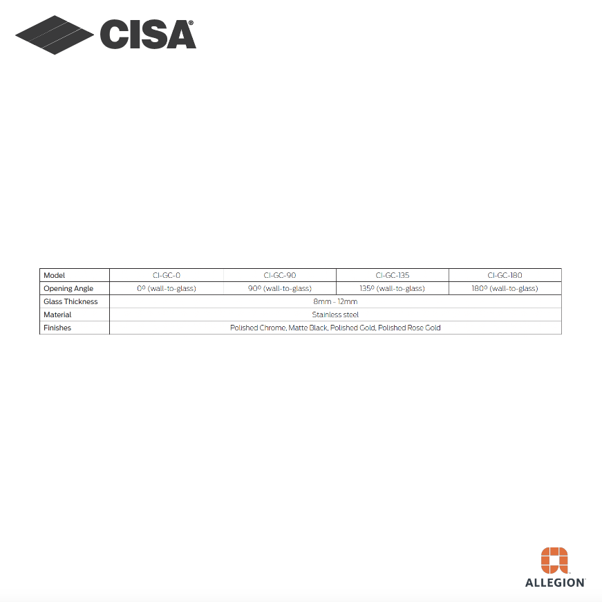 CISA CI-GC-180 GLASS CONNECTORS