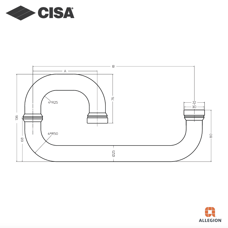 CISA CI-LPH L-SHAPED PULL HANDLES