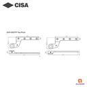CISA SAP-300 SINGLE ACTION PIVOT SET, C/W OFFSET TOP PIVOT AND BOTTOM STRIP, FOR DOOR WEIGHT UP TO 300KG