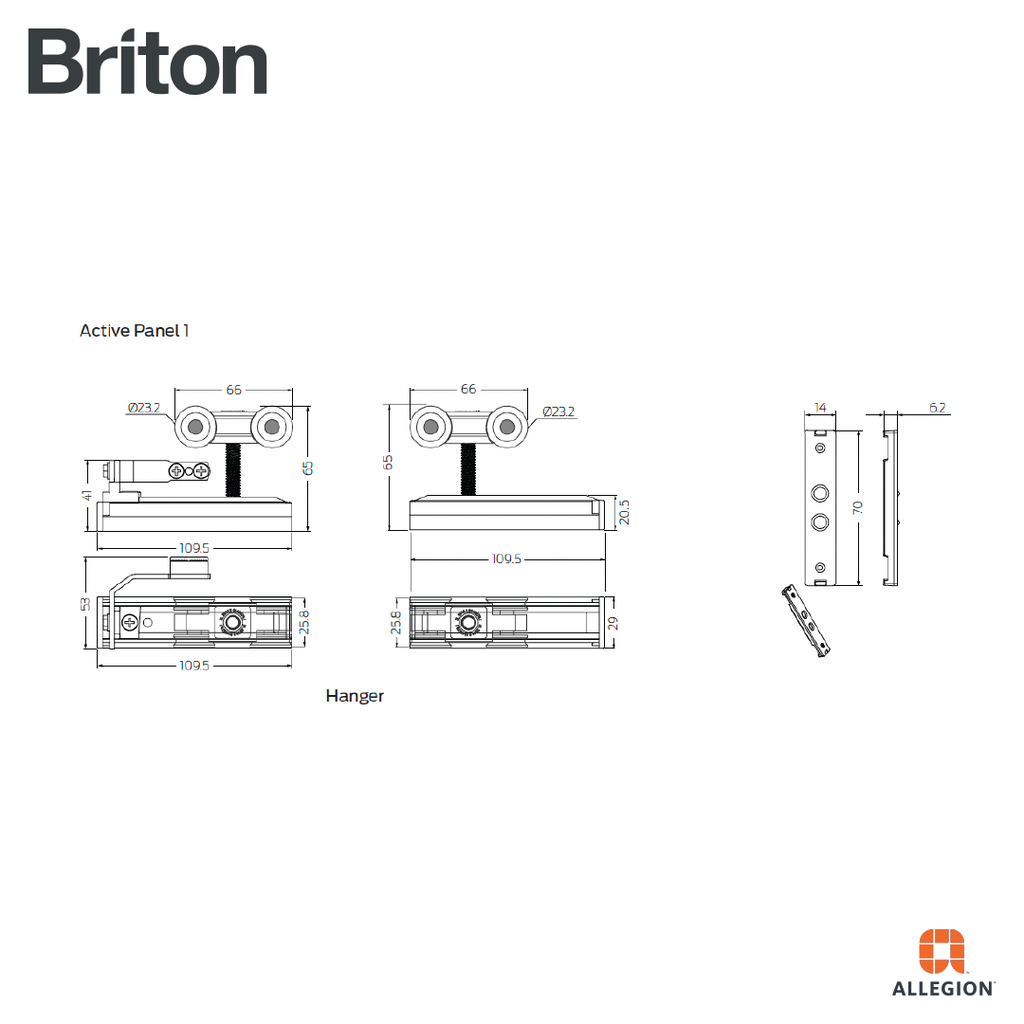 BRITON SDF80A-TEL TELESCOPIC SLIDING DOOR GEAR