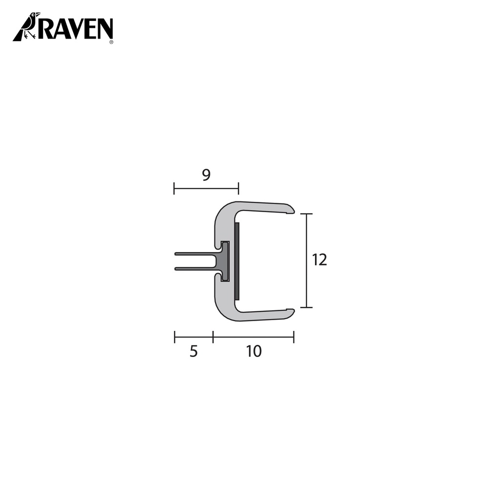 RAVEN® ASTRAGALS - MEETING STILE SEALS FOR FRAMELESS GLASS, RP79SI