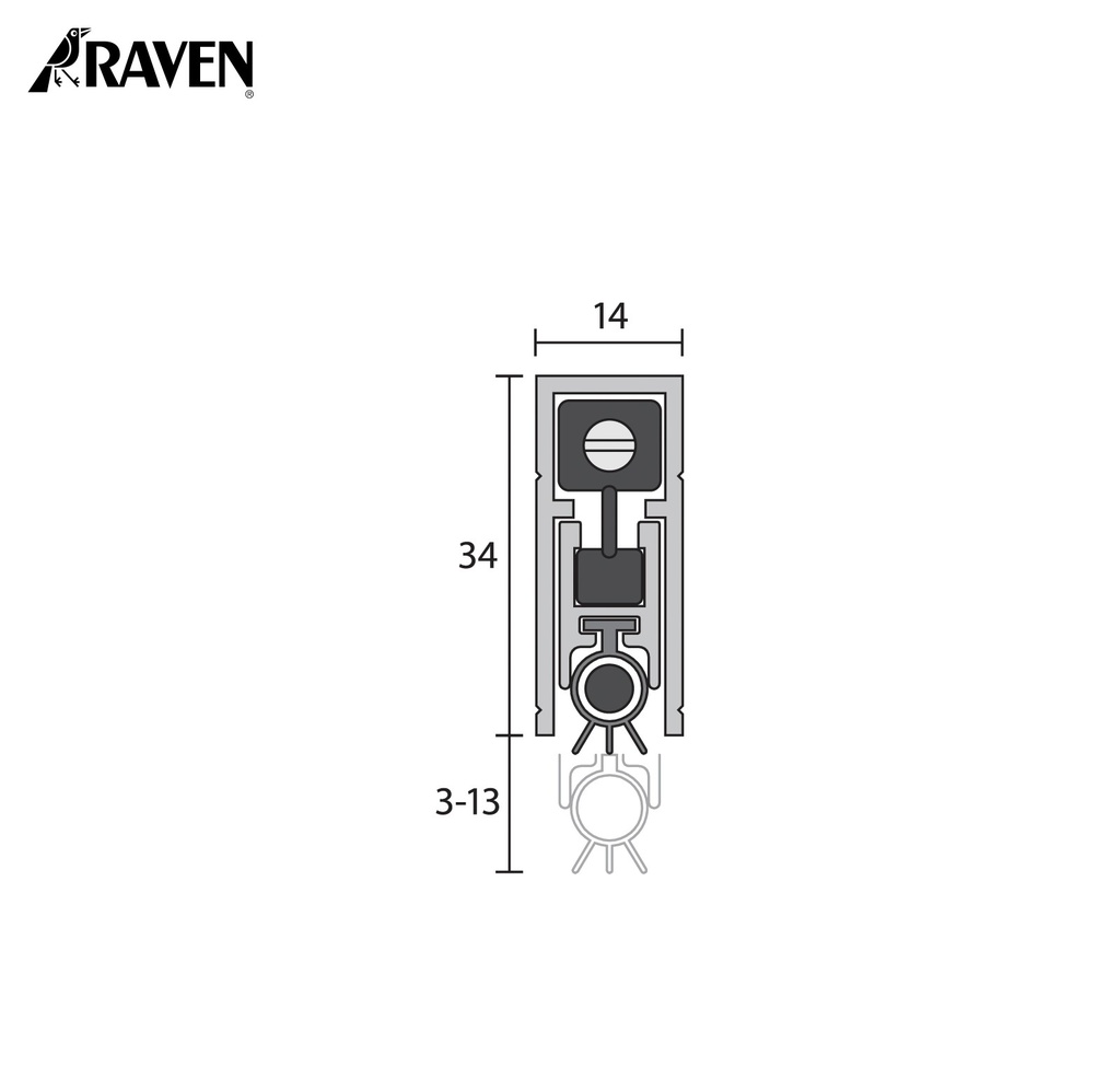 RAVEN® AUTOMATIC DOOR BOTTOM SEALS, RP8SI