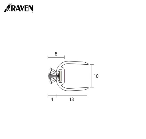 [A1033000] RAVEN® ASTRAGALS - MEETING STILE SEALS FOR FRAMELESS GLASS, RP103