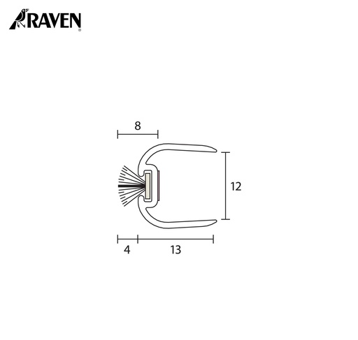 RAVEN® ASTRAGALS - MEETING STILE SEALS FOR FRAMELESS GLASS, RP104