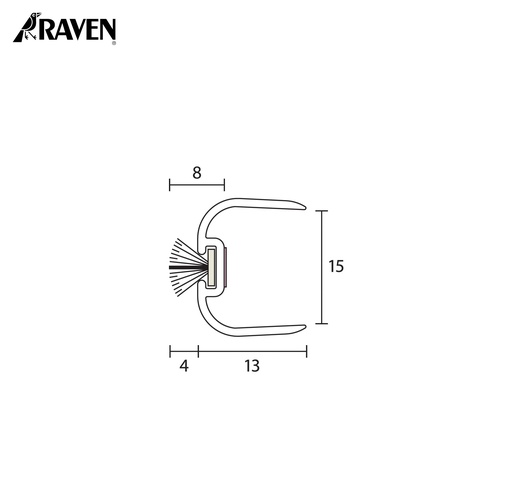 [A423000] RAVEN® ASTRAGALS - MEETING STILE SEALS FOR FRAMELESS GLASS, RP42