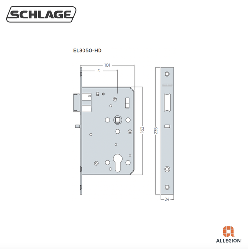 SCHLAGE EL3050HD HEAVY DUTY MORTISE NIGHTLATCH WITH ANTI THRUST